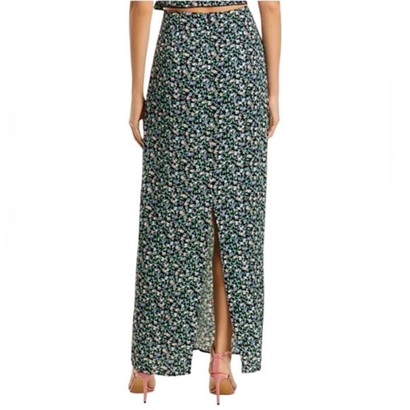 AFRM‎ Rennia Moody Floral Print High Waist Maxi Skirt Back Slit Size XL - Picture 3 of 11